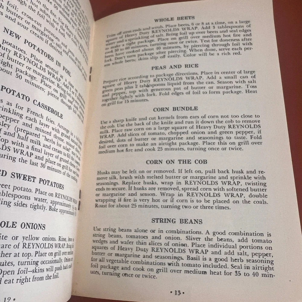 Vintage Outdoor Cooking with Reynolds Wrap Cookbooklet Mid-Century BBQ Recipes
